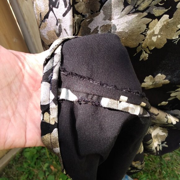 Amish Mennonite Cape Dress 40" Bust 34" Waist Black Gold Silver Metallic Formal - Picture 7 of 7